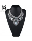 MYDANER moda marka Rhinestone wielobarwny czeski dobrej jakości Chunky Collar kobiety Choker Maxi komunikat naszyjnik biżuteria