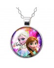 Nowe księżniczki Elsa i Anna dziewczyny zdjęcie z kreskówek srebro/wisiorek z brązu naszyjnik 25mm szkło Cabochon dziewczyna biż