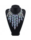 MYDANER moda marka Rhinestone wielobarwny czeski dobrej jakości Chunky Collar kobiety Choker Maxi komunikat naszyjnik biżuteria