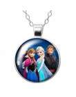 Nowe księżniczki Elsa i Anna dziewczyny zdjęcie z kreskówek srebro/wisiorek z brązu naszyjnik 25mm szkło Cabochon dziewczyna biż