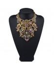 MYDANER moda marka Rhinestone wielobarwny czeski dobrej jakości Chunky Collar kobiety Choker Maxi komunikat naszyjnik biżuteria