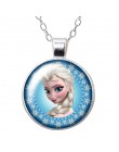 Nowe księżniczki Elsa i Anna dziewczyny zdjęcie z kreskówek srebro/wisiorek z brązu naszyjnik 25mm szkło Cabochon dziewczyna biż