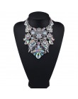 MYDANER moda marka Rhinestone wielobarwny czeski dobrej jakości Chunky Collar kobiety Choker Maxi komunikat naszyjnik biżuteria