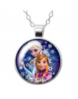 Nowe księżniczki Elsa i Anna dziewczyny zdjęcie z kreskówek srebro/wisiorek z brązu naszyjnik 25mm szkło Cabochon dziewczyna biż