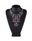 MYDANER moda marka Rhinestone wielobarwny czeski dobrej jakości Chunky Collar kobiety Choker Maxi komunikat naszyjnik biżuteria