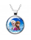 Nowe księżniczki Elsa i Anna dziewczyny zdjęcie z kreskówek srebro/wisiorek z brązu naszyjnik 25mm szkło Cabochon dziewczyna biż