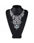 MYDANER moda marka Rhinestone wielobarwny czeski dobrej jakości Chunky Collar kobiety Choker Maxi komunikat naszyjnik biżuteria