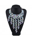 MYDANER moda marka Rhinestone wielobarwny czeski dobrej jakości Chunky Collar kobiety Choker Maxi komunikat naszyjnik biżuteria