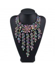 MYDANER moda marka Rhinestone wielobarwny czeski dobrej jakości Chunky Collar kobiety Choker Maxi komunikat naszyjnik biżuteria