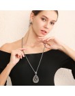 Luksusowe długi łańcuch naszyjniki dla kobiet 2019 moda Waterdrop szary kryształ naszyjnik kobiet Collier Femme Party biżuteria