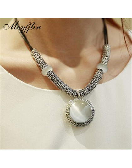 Naszyjniki i wisiorki wyróżniająca się biżuteria Collier Femme dla kobiet Boho Vintage Opal Maxi Colar skóra Bijoux kołnierz 201