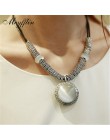 Naszyjniki i wisiorki wyróżniająca się biżuteria Collier Femme dla kobiet Boho Vintage Opal Maxi Colar skóra Bijoux kołnierz 201