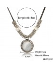 Naszyjniki i wisiorki wyróżniająca się biżuteria Collier Femme dla kobiet Boho Vintage Opal Maxi Colar skóra Bijoux kołnierz 201