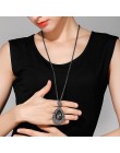 Luksusowe długi łańcuch naszyjniki dla kobiet 2019 moda Waterdrop szary kryształ naszyjnik kobiet Collier Femme Party biżuteria