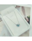 Trendy 925 Sterling srebrny kryształ ogon syreny naszyjniki wisiorki dla kobiet długie choker łańcuszek naszyjnik Collares kołni