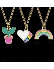 Dropshipping jednorożec naszyjnik najlepsi przyjaciele Kawaii śliczny naszyjnik złoty łańcuch Choker dla kobiet dziewczyn prezen