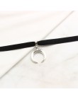 HZ nowy 2019 fajne zaprojektowany księżyc aksamitny wisiorek Chocker Metal osobowość Sexy Chain fajny naszyjnik dla kobiet Pub b