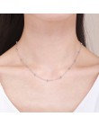 925 srebro krzyż ozdobiony paciorkami łańcuch Choker naszyjniki kobiety dziewczęta 40cm 45cm biżuteria kolye collares collane co