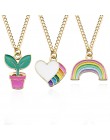 Dropshipping jednorożec naszyjnik najlepsi przyjaciele Kawaii śliczny naszyjnik złoty łańcuch Choker dla kobiet dziewczyn prezen