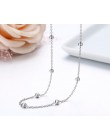 925 srebro krzyż ozdobiony paciorkami łańcuch Choker naszyjniki kobiety dziewczęta 40cm 45cm biżuteria kolye collares collane co
