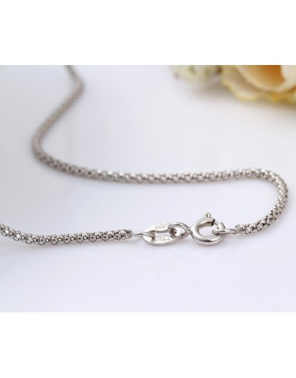 35-80cm dostępne 925 srebro łańcuch popcorn krótki Choker naszyjnik kobiety biżuteria dziewczęca Colar Collier Collares Mujer Ko