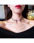 2019 nowości Hot moda czarny kryształ naszyjnik Kolye Collier prosty krzyż Strand zroszony Chokers naszyjniki kobiety biżuteria
