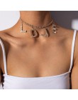Luksusowy kryształ list miłosny Choker naszyjnik dla kobiet kołnierz Femme komunikat Punk łańcuszek z kryształów górskich naszyj