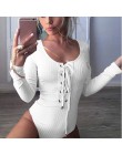 Bodycon body kobiety z długim rękawem bandaż jednolity kolor Casual pajacyki wokół szyi różowe panie Plus rozmiar 5xl kobiece bo