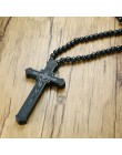 Meaeguet duże drewno katolicki jezus krzyż z drewniany koralik rzeźbione różaniec wisiorek długi Collier komunikat naszyjnik męż