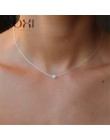 ROXI biały ogień Opal Choker naszyjnik złoty łańcuch Link naszyjnik mały okrągły wisiorek naszyjnik dla kobiet moda minimalistyc