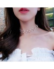 2019 nowości Hot moda czarny kryształ naszyjnik Kolye Collier prosty krzyż Strand zroszony Chokers naszyjniki kobiety biżuteria