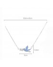 ANENJERY minimalistyczny 925 Sterling Silver Swallow naszyjniki dla kobiet cyrkon choker collares S-N467