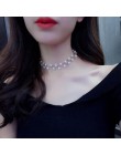 2019 nowości Hot moda czarny kryształ naszyjnik Kolye Collier prosty krzyż Strand zroszony Chokers naszyjniki kobiety biżuteria