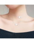 ANENJERY minimalistyczny 925 Sterling Silver Swallow naszyjniki dla kobiet cyrkon choker collares S-N467