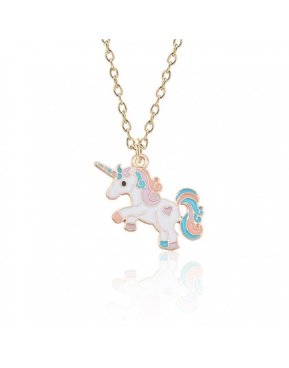 Dropshipping jednorożec naszyjnik najlepsi przyjaciele Kawaii śliczny naszyjnik złoty łańcuch Choker dla kobiet dziewczyn prezen
