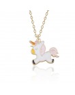 Dropshipping jednorożec naszyjnik najlepsi przyjaciele Kawaii śliczny naszyjnik złoty łańcuch Choker dla kobiet dziewczyn prezen