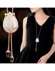 Luksusowe długi łańcuch naszyjniki dla kobiet 2019 moda Waterdrop szary kryształ naszyjnik kobiet Collier Femme Party biżuteria