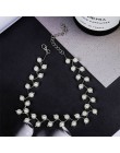 2019 nowości Hot moda czarny kryształ naszyjnik Kolye Collier prosty krzyż Strand zroszony Chokers naszyjniki kobiety biżuteria
