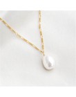 Nieregularne słodkowodne perły naszyjnik kobiety eleganckie złote łańcuchy kołnierz naszyjniki biżuteria collares collier femme 