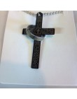 Christian Jesus pojedyncze tytanowe naszyjniki z krzyżem wisiorki kobiety ze stali nierdzewnej złoty srebrny czarny modlitwa Cho