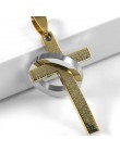 Christian Jesus pojedyncze tytanowe naszyjniki z krzyżem wisiorki kobiety ze stali nierdzewnej złoty srebrny czarny modlitwa Cho