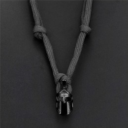 Nowy odważny Survival naszyjnik męski spartański hełm linka do parasola naszyjnik Pulseira Masculina czaszka Nylon naszyjnik cho