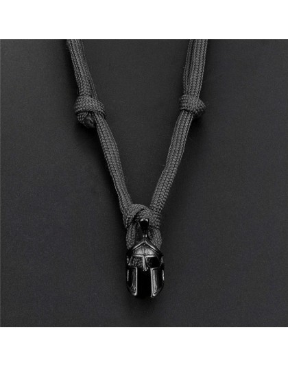 Nowy odważny Survival naszyjnik męski spartański hełm linka do parasola naszyjnik Pulseira Masculina czaszka Nylon naszyjnik cho