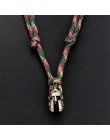 Nowy odważny Survival naszyjnik męski spartański hełm linka do parasola naszyjnik Pulseira Masculina czaszka Nylon naszyjnik cho