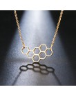 DOTIFI naszyjnik ze stali nierdzewnej dla kobiet kochanka serce Honeycomb Bee wisiorek z motywem zwierzęcym Choker naszyjnik biż