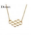 DOTIFI naszyjnik ze stali nierdzewnej dla kobiet kochanka serce Honeycomb Bee wisiorek z motywem zwierzęcym Choker naszyjnik biż