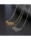 DOTIFI naszyjnik ze stali nierdzewnej dla kobiet kochanka serce Honeycomb Bee wisiorek z motywem zwierzęcym Choker naszyjnik biż