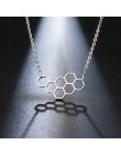 DOTIFI naszyjnik ze stali nierdzewnej dla kobiet kochanka serce Honeycomb Bee wisiorek z motywem zwierzęcym Choker naszyjnik biż