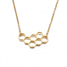 DOTIFI naszyjnik ze stali nierdzewnej dla kobiet kochanka serce Honeycomb Bee wisiorek z motywem zwierzęcym Choker naszyjnik biż