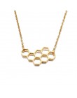 DOTIFI naszyjnik ze stali nierdzewnej dla kobiet kochanka serce Honeycomb Bee wisiorek z motywem zwierzęcym Choker naszyjnik biż